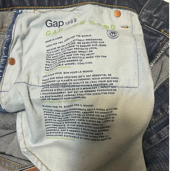 Gap Dark Wash Men's Denim Athletic Cut Straight Leg Jeans Size 34×30 - Picture 5 of 8